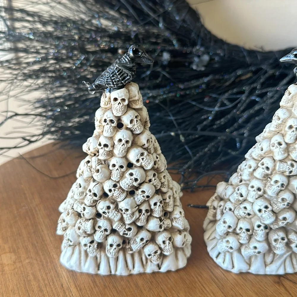 Target three Halloween light up skull trees with crows LED
